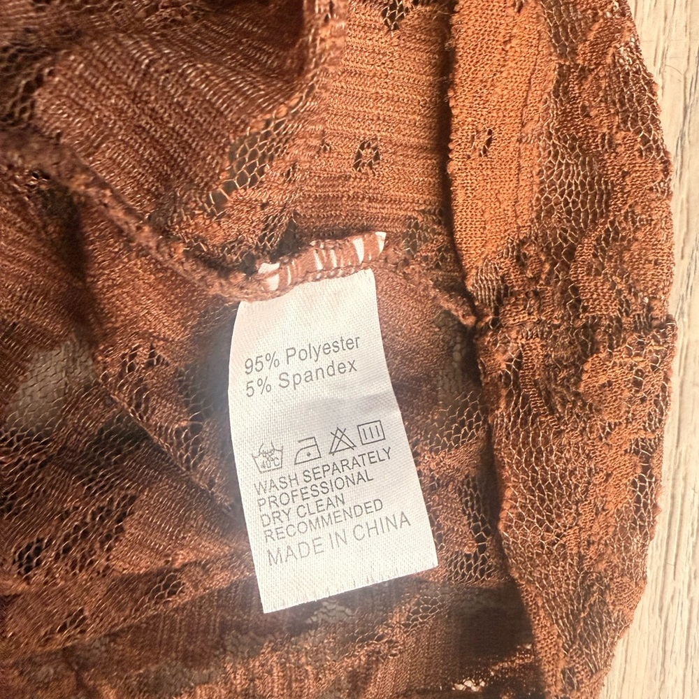 Brown Lace Women Top - Picture 4 of 4